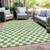 3' X 5' Green And Ivory Geometric Washable Indoor Outdoor Area Rug - Green, Ivory