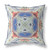20" X 20" Cream And Blue Blown Seam Geometric Indoor Outdoor Throw Pillow