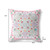 18" X 18" White And Red Blown Seam Floral Indoor Outdoor Throw Pillow