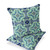Set of Two 16" X 16" Blue and Green Blown Seam Floral Indoor Outdoor Throw Pillow - 606114826491