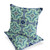 Set of Two 16" X 16" Blue and Green Blown Seam Floral Indoor Outdoor Throw Pillow - 606114826491