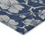 5' X 8' Navy Blue And Gray Floral Washable Indoor Outdoor Area Rug - Navy Blue, Gray