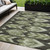 5' X 8' Olive Green And Artichoke Green Southwestern Washable Indoor Outdoor Area Rug - Olive Green, Artichoke Green