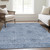 3' X 5' Sky Blue And Blue Floral Washable Indoor Outdoor Area Rug - Sky Blue, Blue