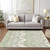 3' X 5' Artichoke Green And Beige Ikat Washable Indoor Outdoor Area Rug