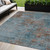 5' X 8' Teal Blue And Brown Abstract Washable Indoor Outdoor Area Rug