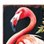 36" Black Pink And Coral Solid Wood Flamingo Porch Sign