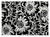 2' X 3' Black and Ivory Floral Washable Non Skid Indoor Outdoor Area Rug