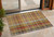 3' X 5' Orange Plaid Washable Non Skid Indoor Outdoor Area Rug