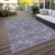 3' X 5' Purple And Ivory Geometric Washable Indoor Outdoor Area Rug - Purple, Ivory