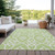 5' X 8' Artichoke Green And Ivory Trellis Washable Indoor Outdoor Area Rug