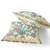Set of Two 16" X 16" Blue and Yellow Peacock Blown Seam Floral Indoor Outdoor Throw Pillow Polyester Decor
