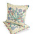 Set of Two 16" X 16" Blue and Yellow Peacock Blown Seam Floral Indoor Outdoor Throw Pillow Polyester Decor