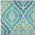5' X 8' Teal Blue Ivory And Artichoke Green Floral Washable Indoor Outdoor Area Rug