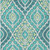 5' X 8' Teal Blue Ivory And Artichoke Green Floral Washable Indoor Outdoor Area Rug