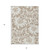 3' X 5' Taupe and Ivory Floral Washable Non Skid Indoor Outdoor Area Rug