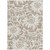 3' X 5' Taupe and Ivory Floral Washable Non Skid Indoor Outdoor Area Rug
