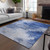 3' X 5' Denim Blue And Sky Blue Abstract Washable Indoor Outdoor Area Rug - Denim Blue, Sky Blue