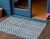 3' X 5' Navy Blue And Ivory Geometric Washable Indoor Outdoor Area Rug Transitional Style - Navy Blue, Ivory Color
