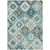 5' X 8' Teal Blue Beige And Ivory Southwestern Washable Indoor Outdoor Area Rug
