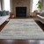 3' X 5' Linen And Beige Abstract Washable Indoor Outdoor Area Rug