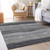 5' X 8' Gray Charcoal And Silver Striped Washable Indoor Outdoor Area Rug - Gray, Charcoal, Silver
