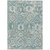 5' X 8' Pale Aqua And Copper Floral Medallion Washable Indoor Outdoor Area Rug