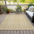 5' X 8' Gold Beige And Ivory Geometric Washable Indoor Outdoor Area Rug