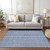 3' X 5' Navy Blue And Gray Geometric Washable Indoor Outdoor Area Rug