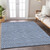 3' X 5' Navy Blue And Gray Geometric Washable Indoor Outdoor Area Rug