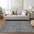 5' X 8' Gray Charcoal And Silver Geometric Washable Indoor Outdoor Area Rug Transitional Style - Gray, Charcoal, Silver Color