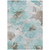 3' X 5' Teal Blue And Aqua Floral Washable Indoor Outdoor Area Rug