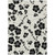5' X 8' Ivory And Black Floral Washable Indoor Outdoor Area Rug