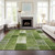 5' X 8' Olive Green And Artichoke Green Patchwork Washable Indoor Outdoor Area Rug