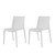 Set of Two White Heavy Duty Plastic Outdoor Stacking Accent Chairs