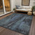 3' X 5' Blue And Gray Abstract Washable Indoor Outdoor Area Rug - Blue, Gray