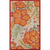 8' X 10' Orange And Ivory Indoor Outdoor Area Rug