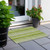 2' X 3' Green Striped Washable Non Skid Indoor Outdoor Area Rug - 608219173227