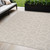5' X 7' Gray And Beige Geometric Indoor Outdoor Area Rug