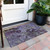 2' X 3' Purple and Green Floral Washable Non Skid Indoor Outdoor Area Rug
