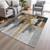 3' X 5' Black And Gold Abstract Washable Indoor Outdoor Area Rug