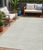 5' X 8' Ivory And Gray Striped Washable Indoor Outdoor Area Rug