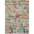 3' X 5' Terra Cotta Green And Brown Striped Washable Indoor Outdoor Area Rug