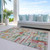 3' X 5' Terra Cotta Green And Brown Striped Washable Indoor Outdoor Area Rug