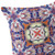 Contemporary Set of Two 16" X 16" Blue and Orange Blown Seam Floral Indoor Outdoor Throw Pillow for Living Room Bedroom Office