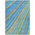 5' X 8' Denim Blue Sky Blue And Gold Striped Washable Indoor Outdoor Area Rug