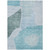 5' X 8' Teal Blue Artichoke Green And Blue Abstract Washable Indoor Outdoor Area Rug