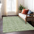 3' X 5' Green And Ivory Geometric Washable Indoor Outdoor Area Rug Transitional Style - Green, Ivory Color