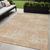 5' X 8' Coral And Salmon Abstract Washable Indoor Outdoor Area Rug