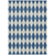 3' X 5' Navy Blue And Ivory Geometric Washable Indoor Outdoor Area Rug